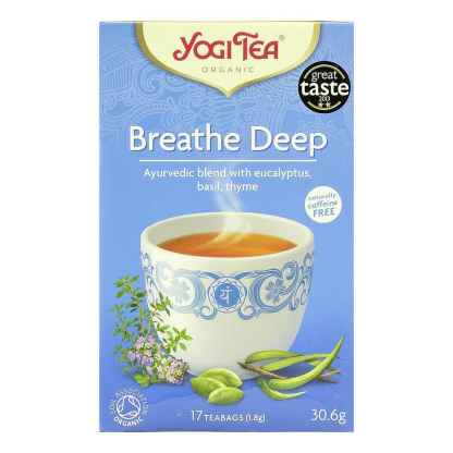 Bio Yogi Tea Breathe Deep Ceai ayurvedic Respiratie Profunda cu Eucalipt, Busuioc si Cimbru 30,6 g