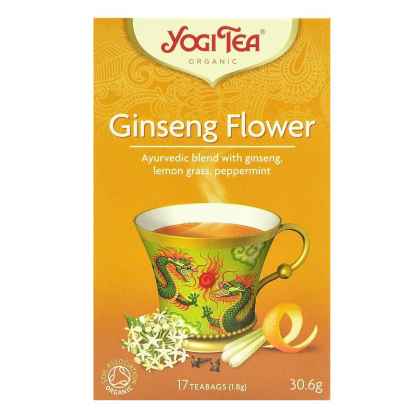 Bio Yogi Tea Ginseng Flower Ceai ayurvedic cu Flori de Ginseng, Lemon Gras si Menta 30,6 g