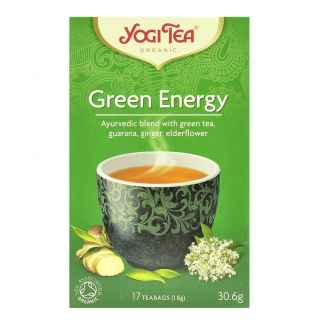Bio Yogi Tea Green Energy Ceai ayurvedic Energizant cu Ceai Verde,Guarana,Ghimbir si Soc 30,6 g