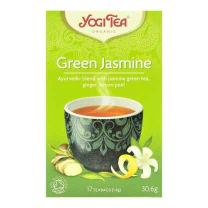 Bio Yogi Tea Green Jasmine Ceai cu Iasomie, Ceai Verde, Ghimbir si Coaja de Portocala 30,6 g