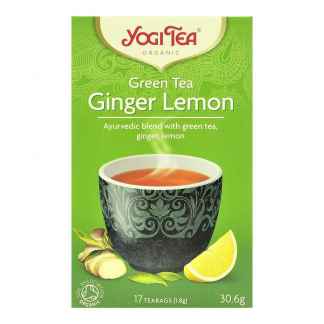 Bio Yogi Tea Green Tea Ginger Lemon Ceai ayurvedic cu Ceai Verde, Ghimbir si Lamaie 30,6 g