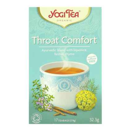 Bio Yogi Tea Throat Comfort Ceai ayurvedic Respiratie Linistita cu Lemn Dulce, Fenicul si Cimbru 32,3 g