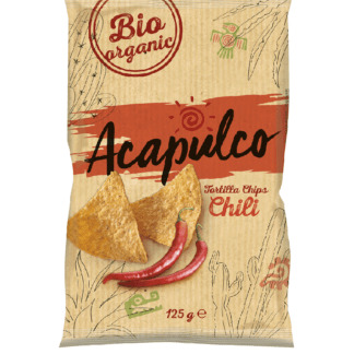 Bio Tortilla Chips cu Chili Acapulco 125 g