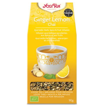 Bio Yogi Tea Ginger Lemon, Ceai Ayurvedic cu Ghimbir si Lamaie 90 g
