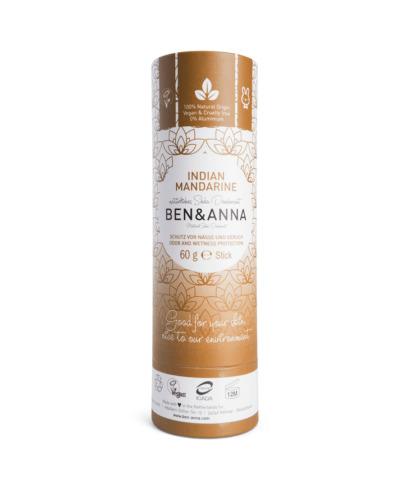 Deodorant Natural Vegan Stick Indian Mandarine Ben & Anna 60 g