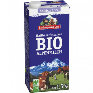 Bio Lapte de Vaca din Alpi Uht 1,5 % Berchtesgadener Land 1 l
