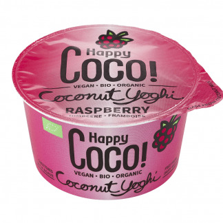 Bio Iaurt Natural de Cocos cu Capsuni Vegan Happy Coco 125 g