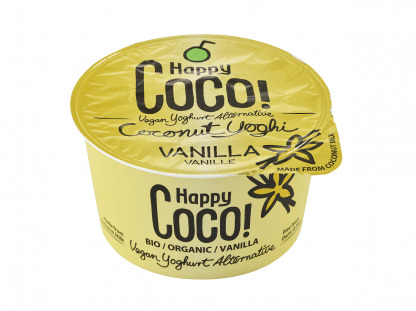 Bio Iaurt Natural de Cocos cu Vanilia Vegan Happy Coco 125 g