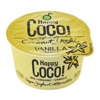 Bio Iaurt Natural de Cocos cu Vanilia Vegan Happy Coco 125 g