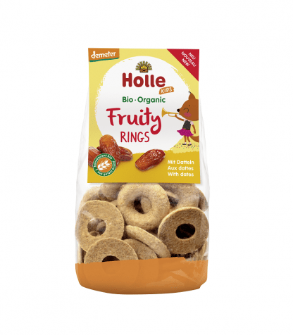 Bio Biscuiti din Spelta si Curmale Fruity Rings Holle 125 g