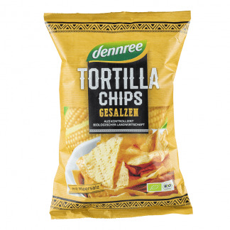 Tortilla Chips Bio cu Sare de Mare Dennree 125 g