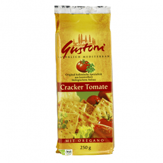 Bio Crackers cu Rosii si Oregano Vegan Gustoni 250 g