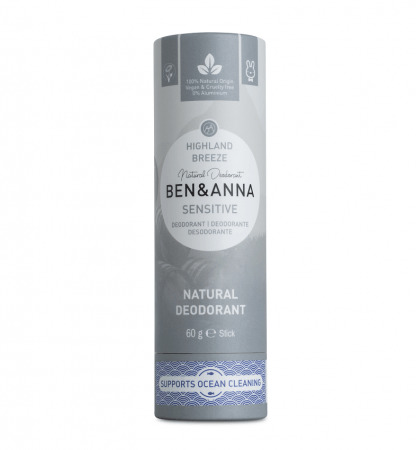 Deodorant Natural Stick Tub Carton Ben & Anna Sensitive Highland Breeze