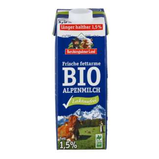 Bio Lapte de Vaca Fara Lactoza 1,5 % Berchtesgadener Land 1 l