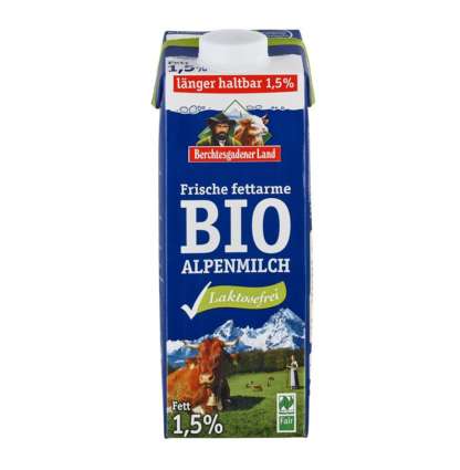 Bio Lapte de Vaca Fara Lactoza 1,5 % Berchtesgadener Land 1 l