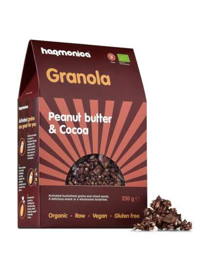 Bio Granola cu Unt de Arahide si Cacao Fara Gluten Vegan Harmonica 250 g