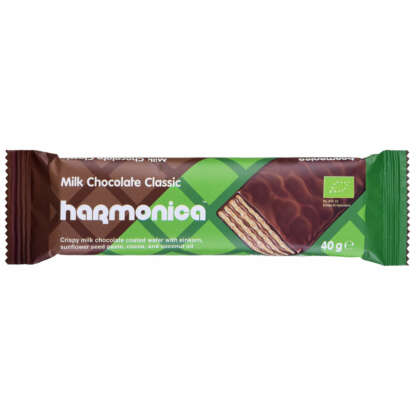 Bio Napolitana Invelita in Ciocolata cu Lapte Classic Harmonica 40 g