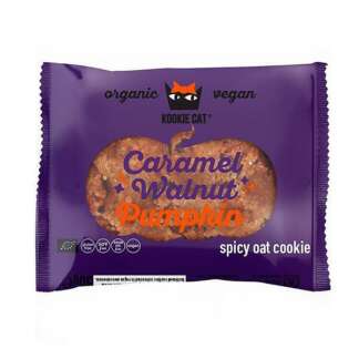 Bio Cookie cu Nuci Caramelizate si Dovleac Kookie Cat 50 g