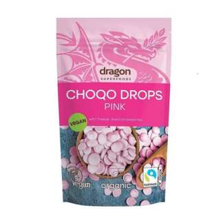 Bio Choco Drops cu Ciocolata Roz Vegan Dragon Superfoods 200 g
