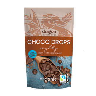 Bio Choco Drops cu Smantana de Cocos Vegan Dragon Superfoods 200 g