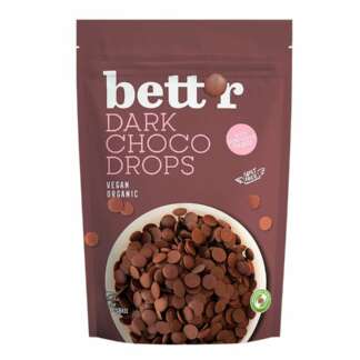 Choco Drops Bio cu Ciocolata Neagra Vegan Bettr 200 g