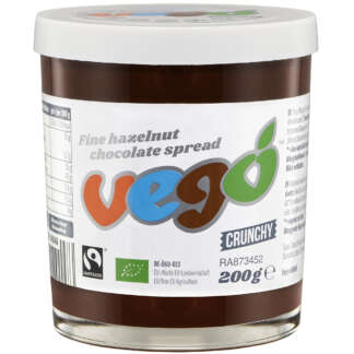 Bio Crema de Ciocolata Vegana cu Alune Tartinabila Crunchy Vego 200 g